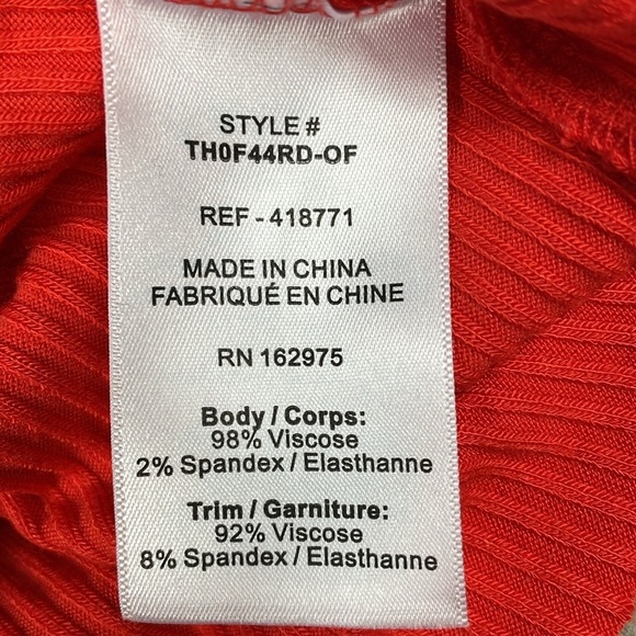 NWT The Range Alloy Rib Tied One Shoulder Tank Top Red Fuego Sz S - Picture 11 of 13